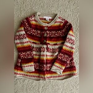 Janie and Jack Festive Red and Cream Kids Sweater